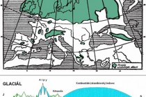 Rozsah pleistocénního zalednění  Evropy (před 2500–600 tis. lety) 2