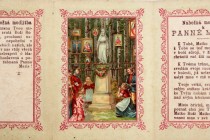 Jeden z mnoha různých svatých obrázků s Pannou Marií Suchodolskou, kterých se prodalo obrovské množství