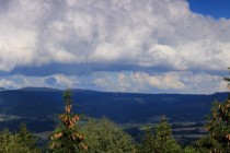 Výhled z Můstku na sever do Polska - panorama Stolových hor