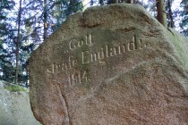 Janovické Rudohoří - kámen s nápisem Gott straffe England