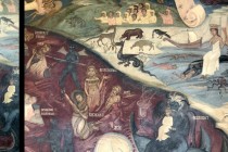 V ústí Rimetské soutěsky je slavný ženský klášter. Nechtěl jsem tam otravovat s foťákem, ale fresky s pekelným utrpením hříšníku jsem si vyfotit musel. Obrázky hodně připomínají Hieronymuse Boscha a pro rumunské pravoslavné kláštery jsou typické...