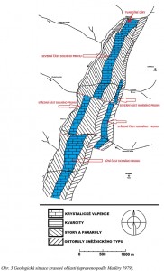 Geologická mapa okolí jeskyně