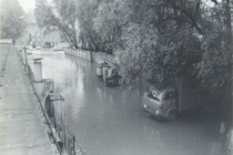Povodeň 18.6.1979 v 16 00 v době kulminace, Náchod - MEZ (u Hamer), foto - Povodňový plán města Náchoda 
