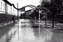 Povodeň na Plhově, ulice Tepenská 1938, foto - www.nachodsko.sweb.cz  