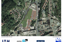 Situační skica plánovaných hypermarketů v areálu Tepny