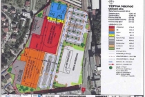 Situační plán plánovaných hypermarketů v areálu Tepny 